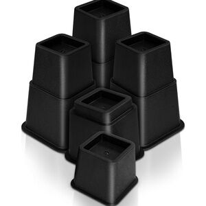 Utopia Bedding Adjustable Bed Risers Black 3, 5, 8 Inch Set
